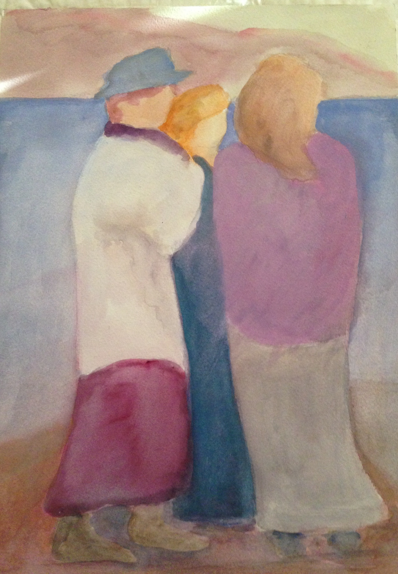 On The Ferry by Peggy Odgers.  Watercolor on paper.