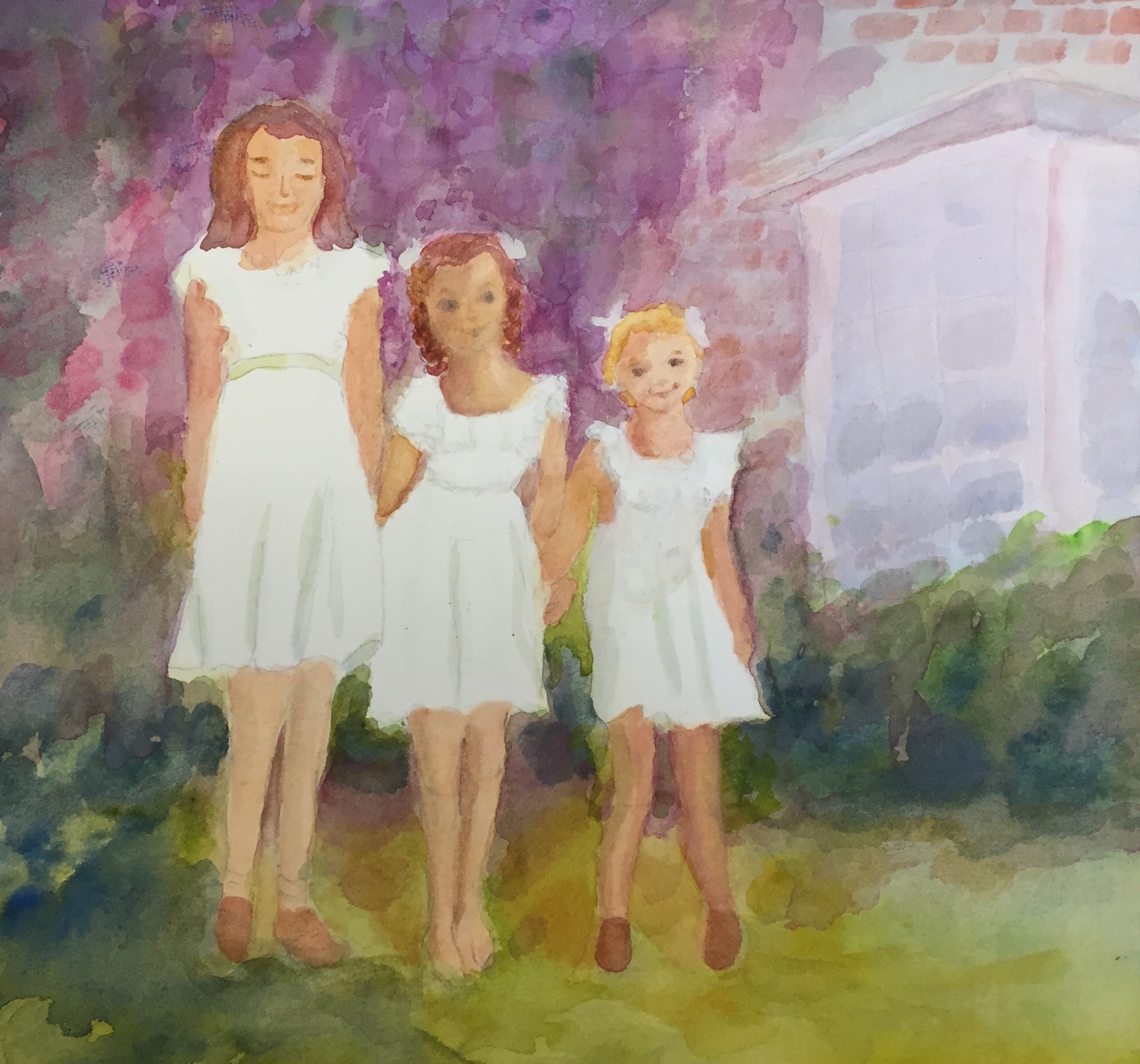 Four Minus One by Peggy Odgers.  Watercolor on paper.