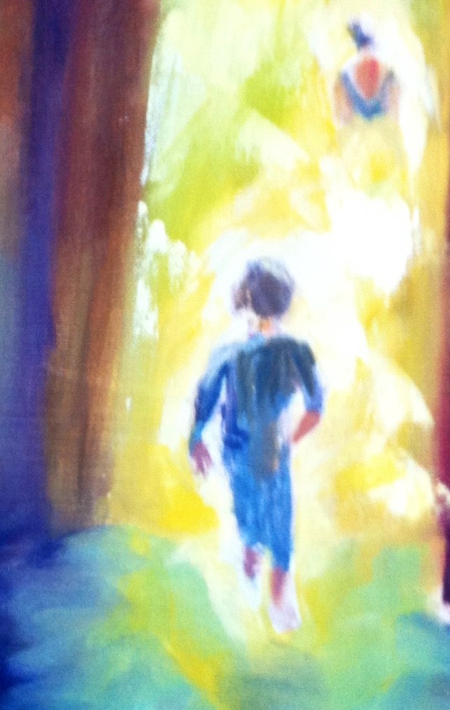 Close Encounters by Peggy Odgers.  Watercolor on paper.