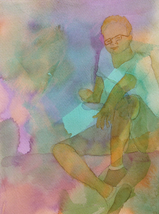 "Young Boy" by Peggy Odgers.  Watercolor on paper.